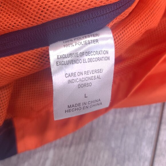 Auburn UA Tigers Football Mens Large Pullover Jacket Orange Windbreaker 1/4 Zip - Picture 7 of 7